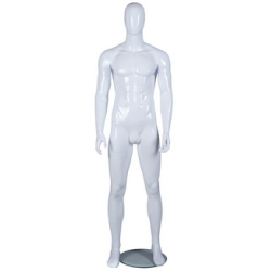 6 ft 3 in Male Mannequin Egg head Glossy white -SFM51E-GW