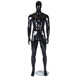 6 ft 3 in Glossy Black Male Mannequin Egg head  -SFM51E-HB