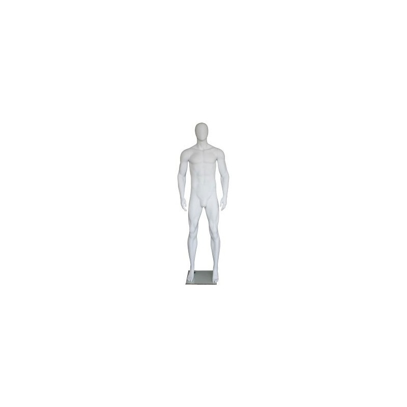 6 ft 4 in Male Mannequin Egg head Matte white -SFM52E-WT