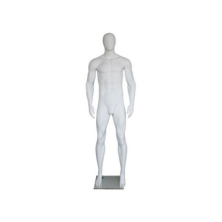 6 ft 4 in Male Mannequin Egg head Matte white -SFM52E-WT