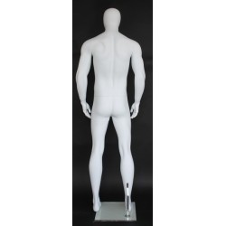 6 ft 4 in Male Mannequin Egg head Matte white -SFM52E-WT