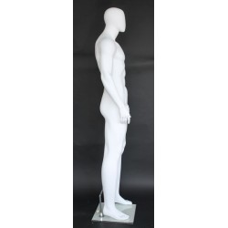 6 ft 4 in Male Mannequin Egg head Matte white -SFM52E-WT