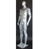 6 ft 4 in Athletic Matte Silver Egg head Male Mannequin  -SFM52E-ST