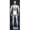 6 ft 4 in Athletic Matte Silver Egg head Male Mannequin  -SFM52E-ST