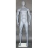 6 ft 4 in Athletic Matte Grey Egg head Male Mannequin  -SFM52E-Grey