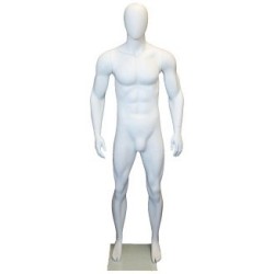 6 ft 2 in Athletic Male Mannequin Egg head Matte white -SFM53E-WT