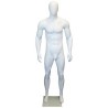 6 ft 2 in Athletic Male Mannequin Egg head Matte white -SFM53E-WT