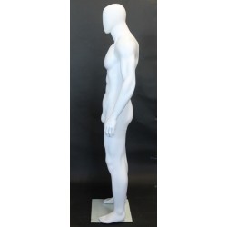 6 ft 2 in Athletic Male Mannequin Egg head Matte white -SFM53E-WT