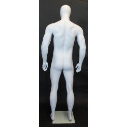 6 ft 2 in Athletic Male Mannequin Egg head Matte white -SFM53E-WT