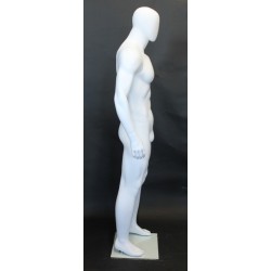 6 ft 2 in Athletic Male Mannequin Egg head Matte white -SFM53E-WT