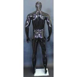 6 ft 2 in Athletic Glossy Black Finish Male Mannequin Egg head  -SFM53E-HB