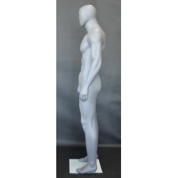 6 ft 2 in Muscular Male Mannequin Egg head Matte Grey -SFM53E-Grey