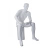 4 ft 6 in Sitting Male Mannequin Featured Face in white SFM54-FT