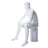 4 ft 6 in Sitting Male Mannequin Featured Face in white SFM54-FT