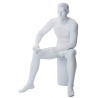 4 ft 6 in Sitting Male Mannequin Featured Face in white SFM54-FT