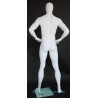 6 ft 3 in Male Mannequin Size 40 Egg head Matte white -SFM62E-WT