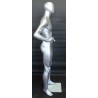 6 ft 3 in Male Mannequin Athletic Matte Silver Egg head -SFM62E-ST