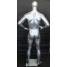 6 ft 3 in Male Mannequin Athletic Matte Silver Egg head -SFM62E-ST