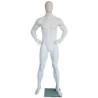 6 ft 3 in Male Mannequin Size 40 Egg head Matte white -SFM62E-WT