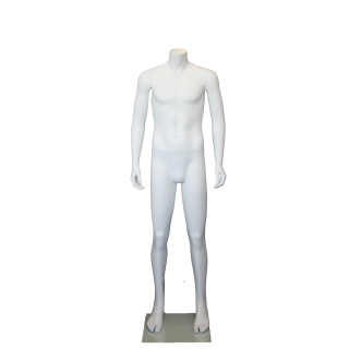 CBH20-WT - 5 ft 1 in Small Size Matte White Headless Male Mannequin | NYC Display