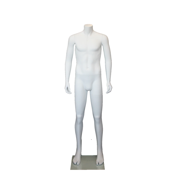 CBH20-WT - 5 ft 1 in Small Size Matte White Headless Male Mannequin | NYC Display