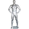 6 ft 4 in Athletic Matte Silver Football Male Mannequin  -SFB1-ST