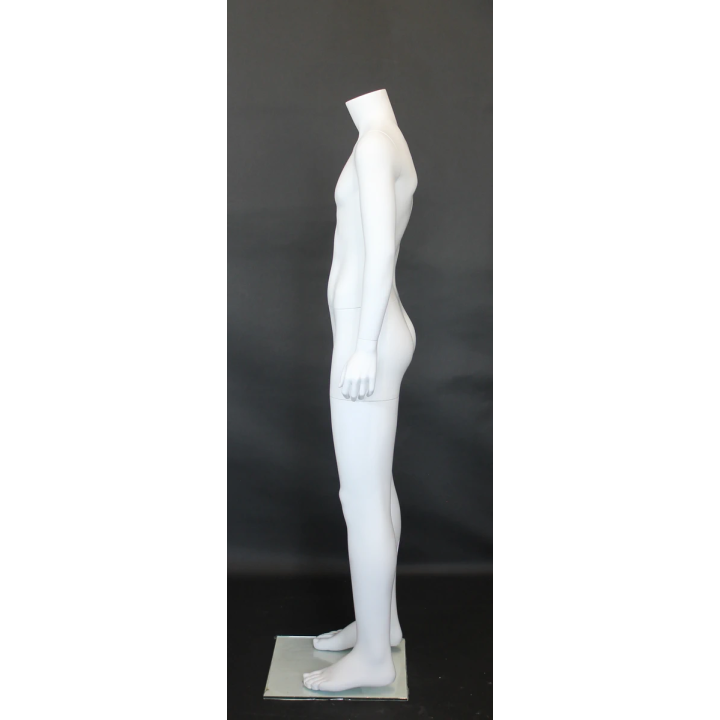 CBH20-WT - 5 ft 1 in Small Size Matte White Headless Male Mannequin | NYC Display