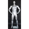 6 ft 4 in Athletic Matte Silver Football Male Mannequin  -SFB1-ST