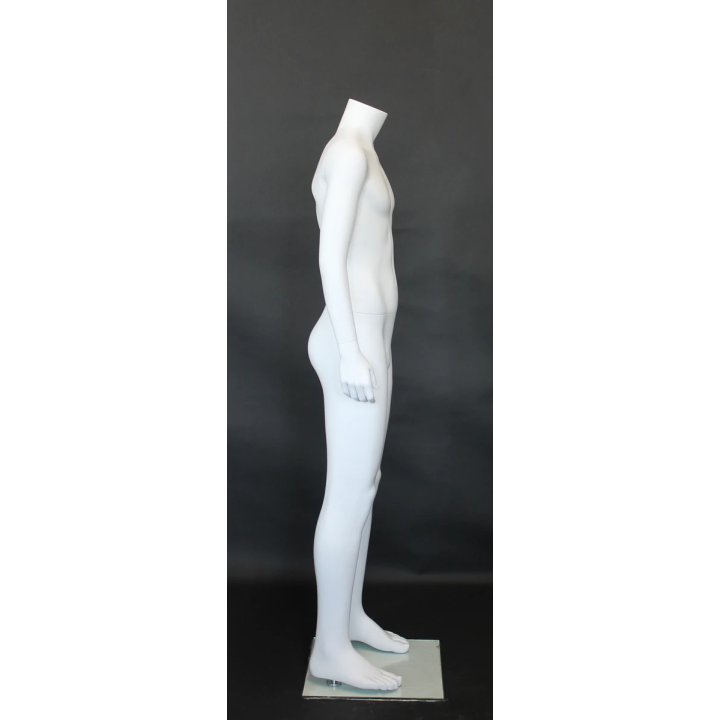 CBH20-WT - 5 ft 1 in Small Size Matte White Headless Male Mannequin | NYC Display