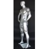 6 ft 4 in Athletic Matte Silver Football Male Mannequin  -SFB1-ST