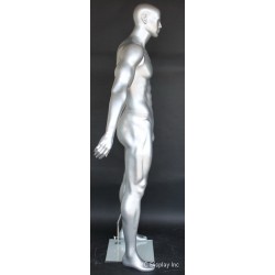 6 ft 4 in Athletic Matte Silver Football Male Mannequin  -SFB2-ST