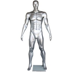 6 ft 4 in Athletic Matte Silver Football Male Mannequin  -SFB2-ST