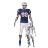 6 ft 4 in Athletic Matte Silver Football Male Mannequin  -SFB2-ST