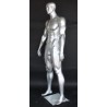 6 ft 4 in Athletic Matte Silver Football Male Mannequin  -SFB2-ST