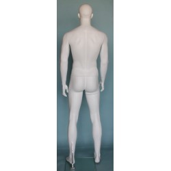 6 ft 3 in Muscular Male Mannequin Bald Head Featured Face SFM6-WT