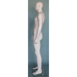 6 ft 3 in Muscular Male Mannequin Bald Head Featured Face SFM6-WT