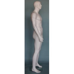 6 ft 3 in Muscular Male Mannequin Bald Head Featured Face SFM6-WT