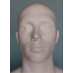 6 ft 3 in Muscular Male Mannequin Bald Head Featured Face SFM6-WT