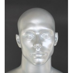 6 ft 3 in Athletic Matte Silver Bald head Male Mannequin  -SFM52E-ST