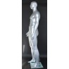 6 ft 3 in Athletic Matte Silver Bald head Male Mannequin  -SFM52E-ST