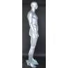 6 ft 3 in Athletic Matte Silver Bald head Male Mannequin  -SFM52E-ST