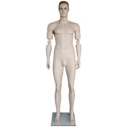 6 ft 2 in Skintone Male Mannequin with bendable Arms SFM20-FT