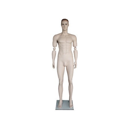 6 ft 2 in Skintone Male Mannequin with bendable Arms SFM20-FT