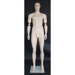 6 ft 2 in Skintone Male Mannequin with bendable Arms SFM20-FT