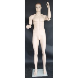 6 ft 2 in Skintone Male Mannequin with bendable Arms SFM20-FT