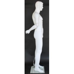 6 ft 2 in White Male Mannequin with bendable arms SFM20-WT