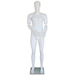 6 ft 2 in White Male Mannequin with bendable arms SFM20-WT