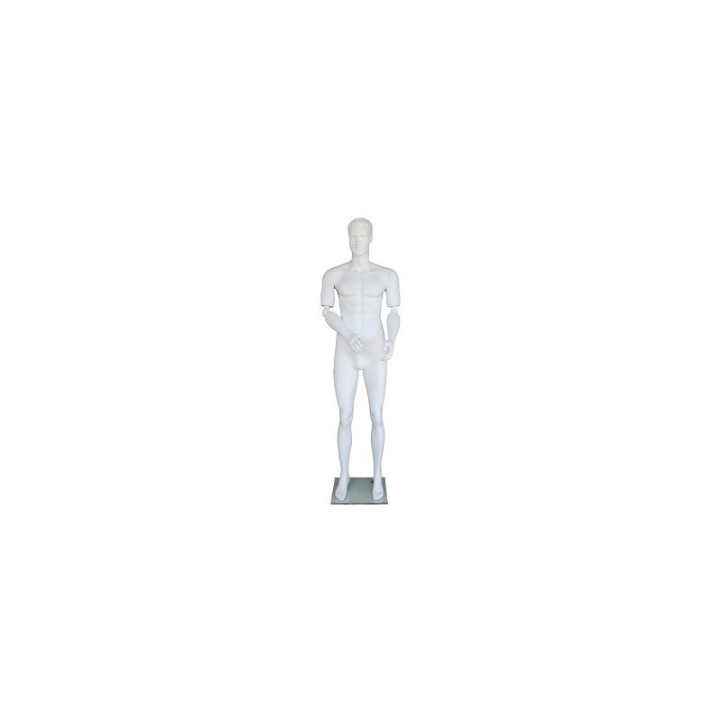 6 ft 2 in White Male Mannequin with bendable arms SFM20-WT