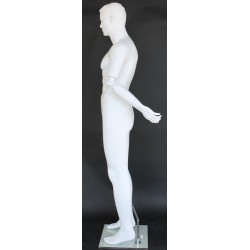 6 ft 2 in White Male Mannequin with bendable arms SFM20-WT