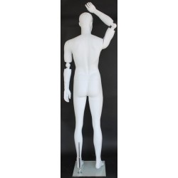 6 ft 2 in White Male Mannequin with bendable arms SFM20-WT